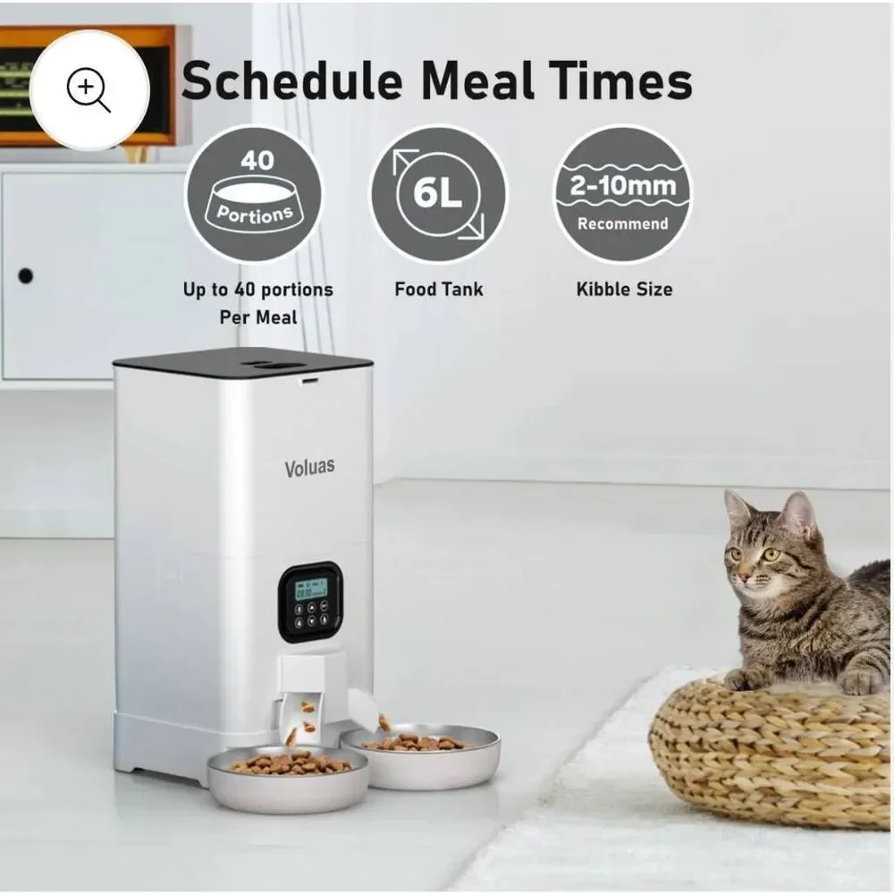 VOLUAS Automatic Cat Feeder For Two Cats